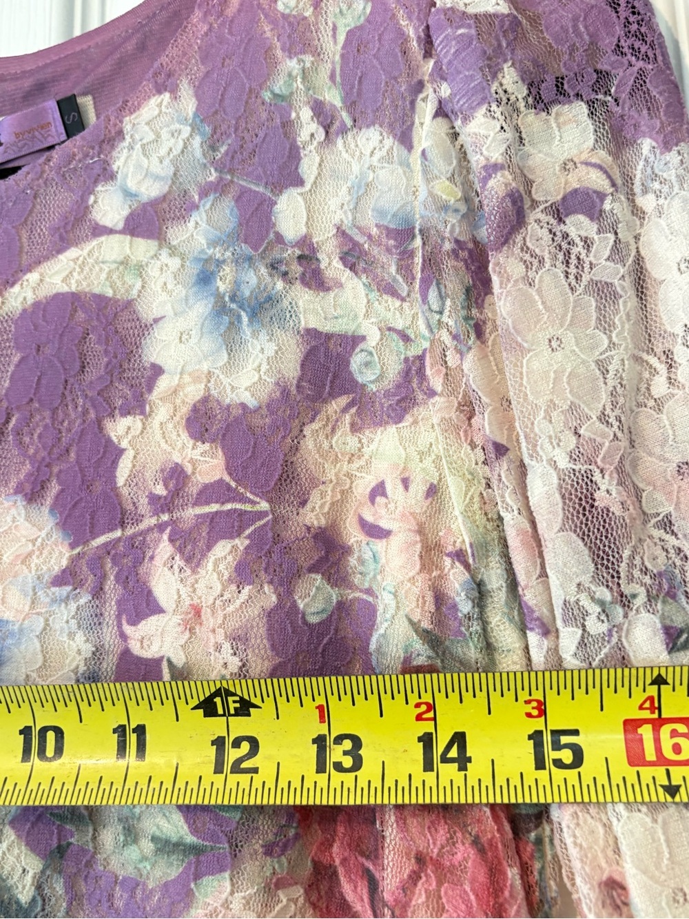 NWT! Origami Romantic Floral Knit Lace Hi-Low Tunic, SMALL - Picture 7 of 11